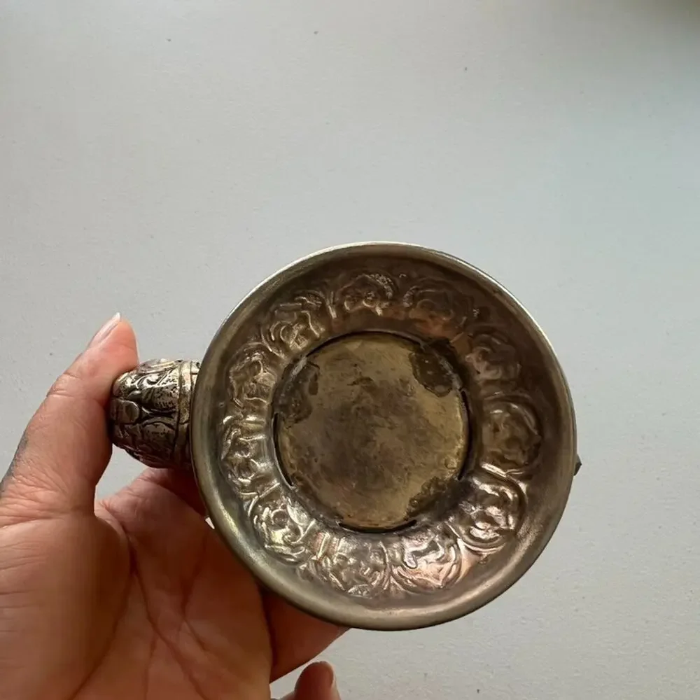 Antique Hand Crafted Repousse Teapot Vessel 8
